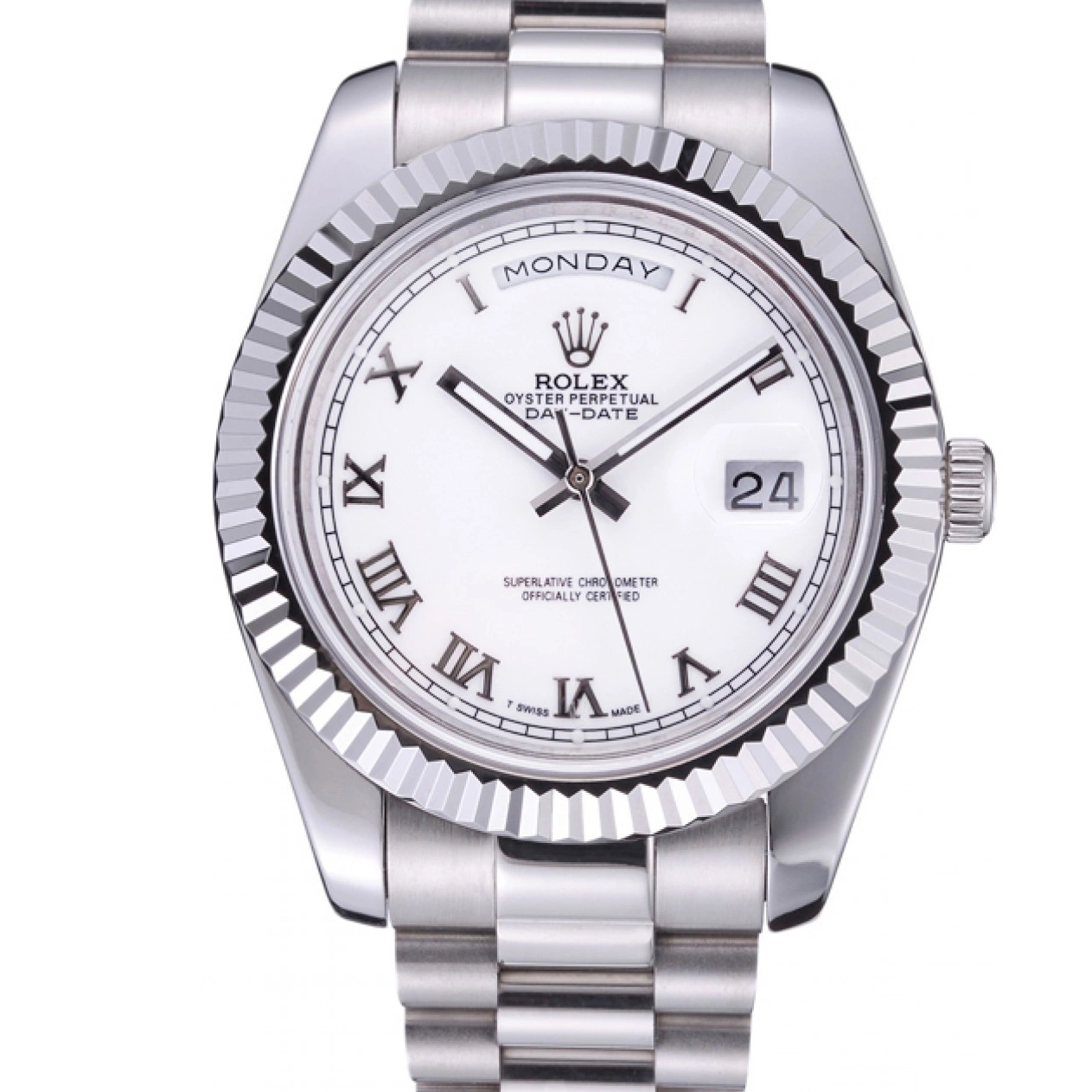 Dial Steel Rolex Day-Date White Bracelet Stainless 622547 0527